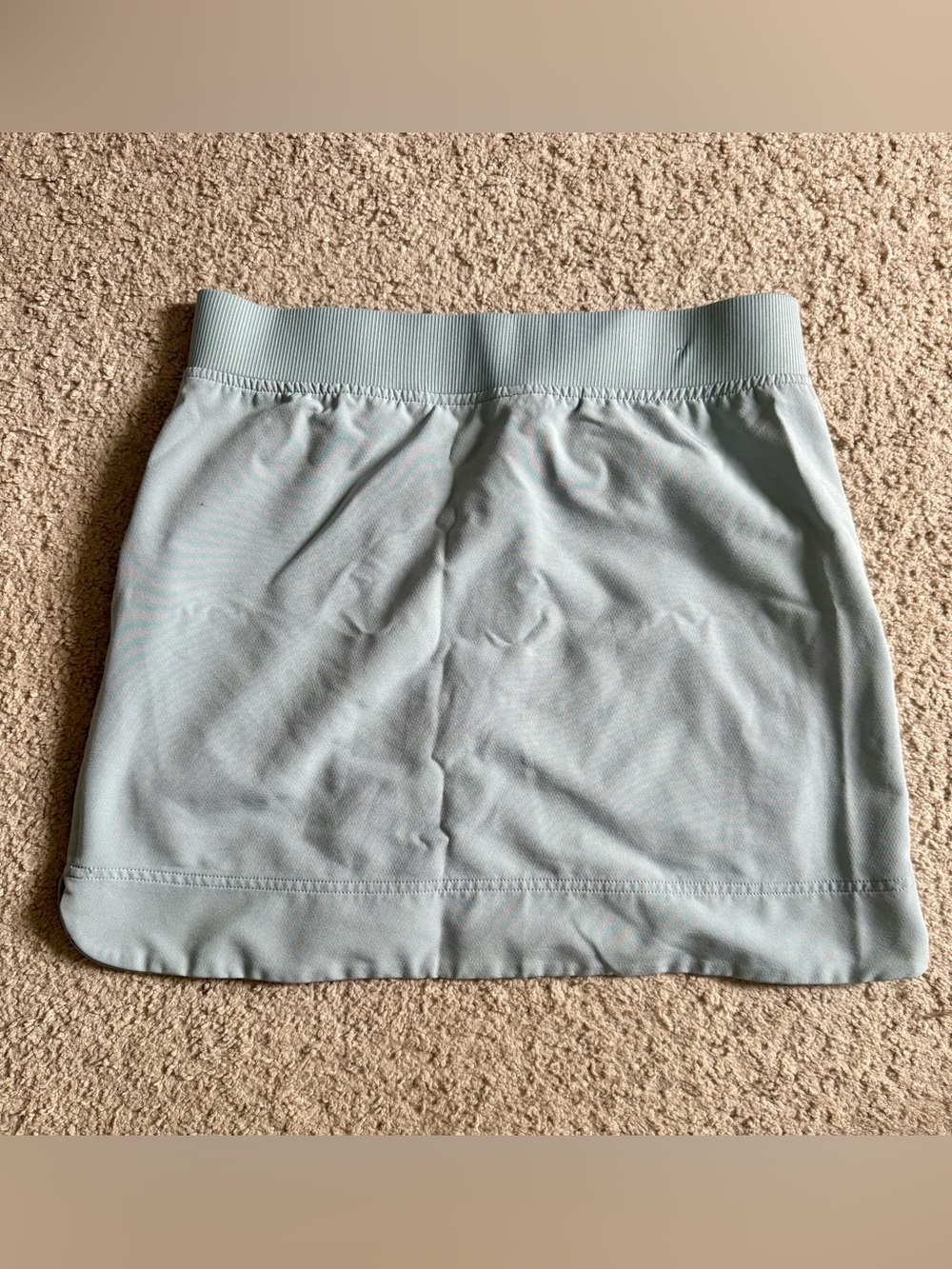 Light Blue Women's Mini Skirt with Elastic Waistband